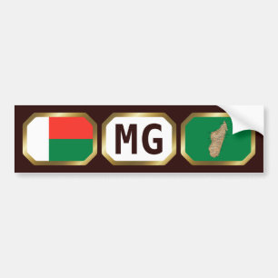 Para Coche Pegatina de parachoques de código de bandera de M