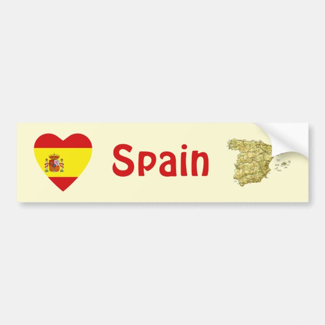 Para Coche Pegatina de Parachoques de Corazón con Bandera de  (Frente)