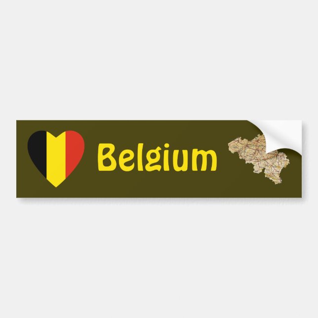 Para Coche Pegatina de parachoques de corazón con bandera de  (Frente)