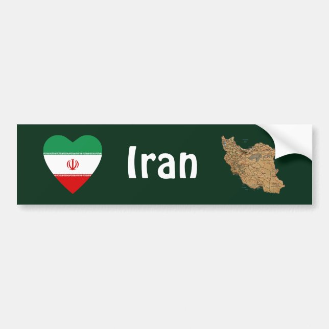 Para Coche Pegatina de Parachoques de Corazón con Bandera de  (Frente)