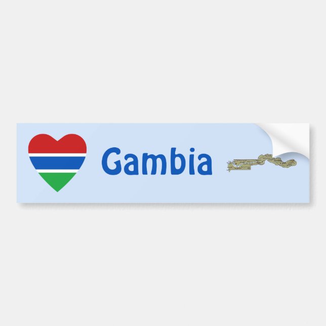 Para Coche Pegatina de Parachoques de Corazón con Mapa de Gam (Frente)