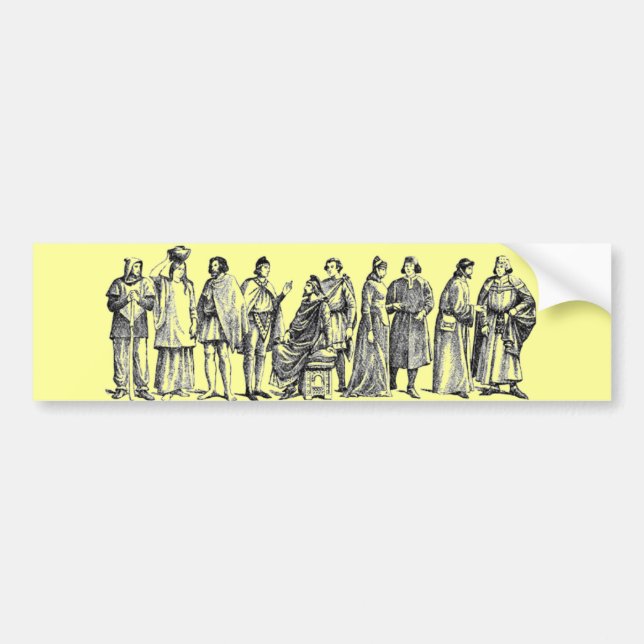 Para Coche Pegatina de parachoques de disfraces históricos (Frente)