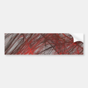 Para Coche Pegatina de parachoques de fondo fractal roja abst
