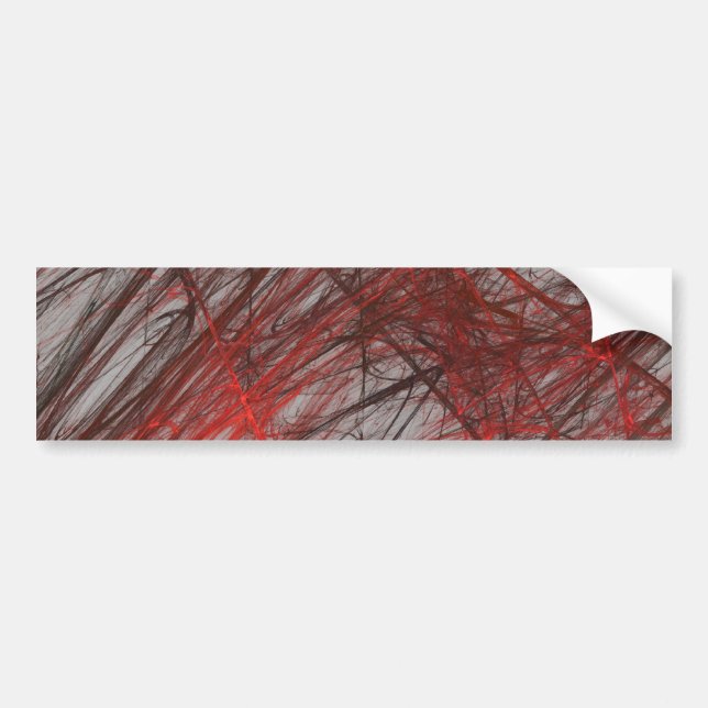 Para Coche Pegatina de parachoques de fondo fractal roja abst (Frente)