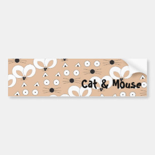 Para Coche Pegatina de parachoques de gato y ratón de Tan