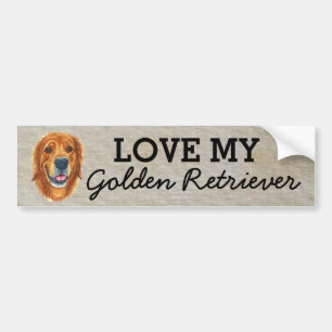 Para Coche Pegatina de parachoques de Golden Retriever