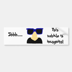 Para Coche Pegatina de parachoques de incognito y gafas