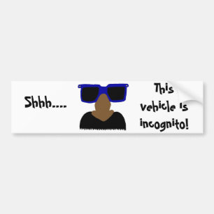 Para Coche Pegatina de parachoques de incognito y gafas