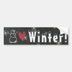 Para Coche Pegatina de parachoques de invierno en el corazón