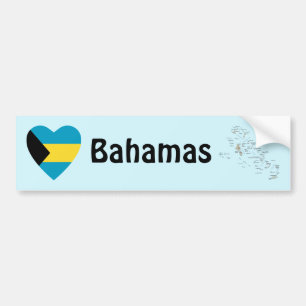 Para Coche Pegatina de Parachoques de la Bandera de Bahamas C