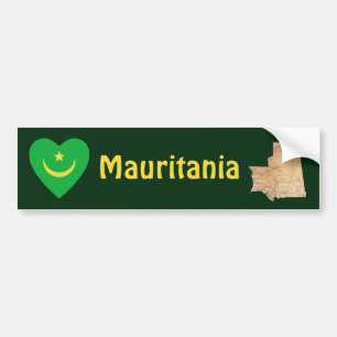 Para Coche Pegatina de parachoques de la bandera de Mauritani
