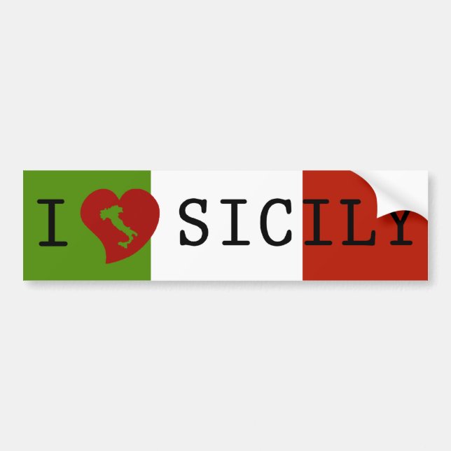 Para Coche Pegatina de parachoques de la bandera de Sicilia q (Frente)