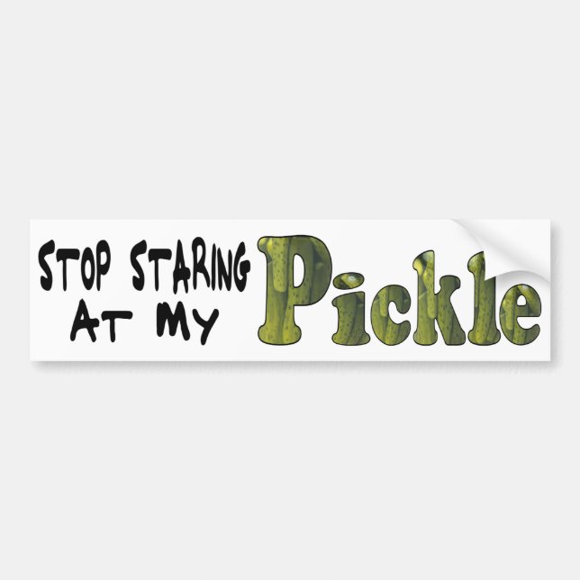 Para Coche Pegatina de Parachoques de Mirar Pickle (Frente)