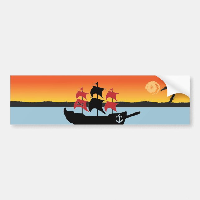 Para Coche Pegatina de parachoques de piratas (Frente)