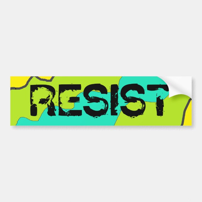 Para Coche Pegatina de parachoques de RESISTENCIA amarillo, v (Frente)