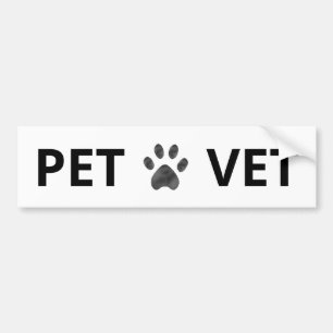 Para Coche Pegatina de parachoques de Vet & patas en blanco y