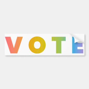 Para Coche Pegatina de parachoques de VOTO arcoiris