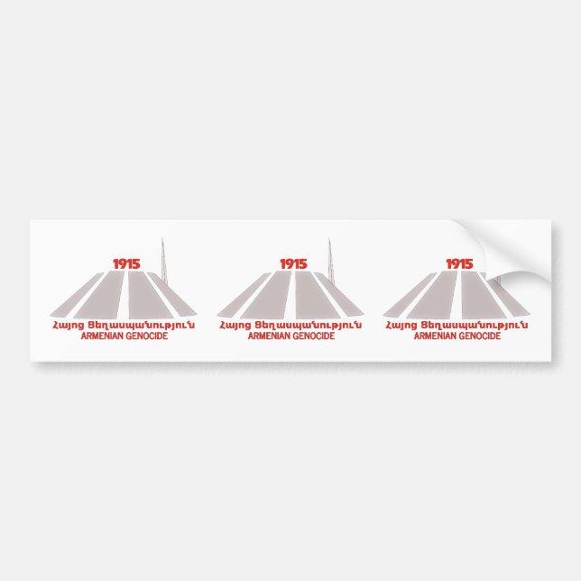 Para Coche Pegatina de parachoques del genocidio armenio de 1 (Frente)