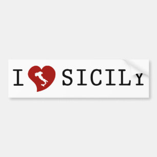 Para Coche Pegatina de parachoques Me encanta Sicilia