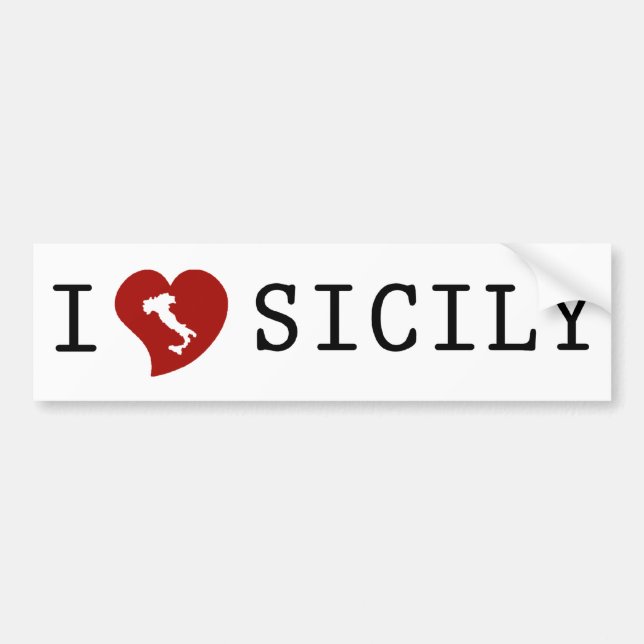 Para Coche Pegatina de parachoques Me encanta Sicilia (Frente)