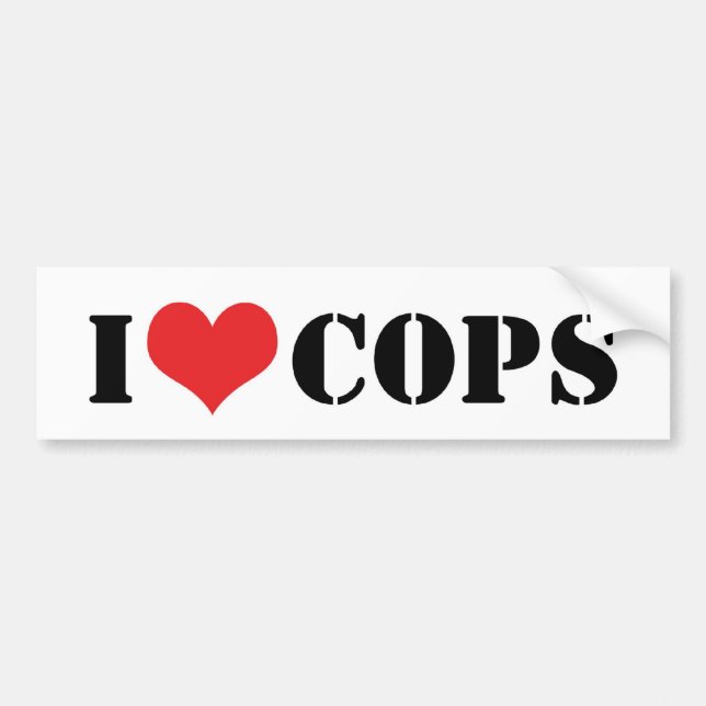 Para Coche Pegatina de Parachoques Me Encantan los Policías (Frente)