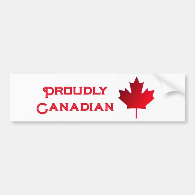 Para Coche Pegatina de parachoques orgullosamente canadiense (Frente)