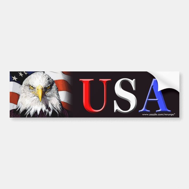 Para Coche Pegatina de parachoques Patriótico "Eagle USA" (Frente)