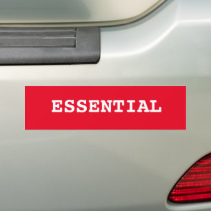 Para Coche Pegatina de parachoques ROJO que dice esencial
