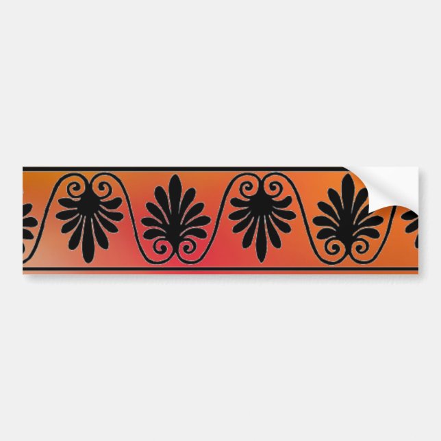 Para Coche Pegatina de parachoques rojo y Naranja (Frente)
