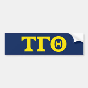 Para Coche Pegatina de parachoques Tau Gamma Theta - Letras a