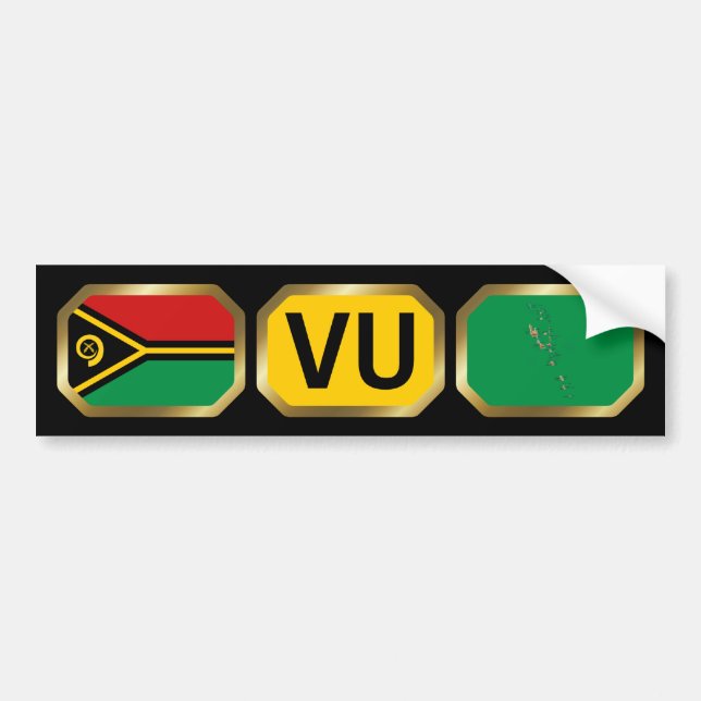 Para Coche Pegatina de paro de código de la bandera de Vanuat (Frente)