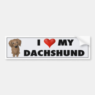 Para Coche Pegatina (de pelo largo) del amor del Dachshund