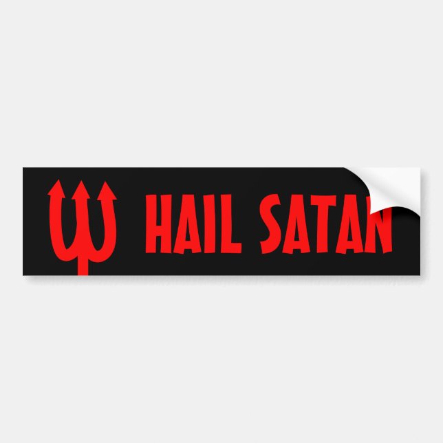 Para Coche Pegatina de saludo a Satanás con tenedor de diablo (Frente)