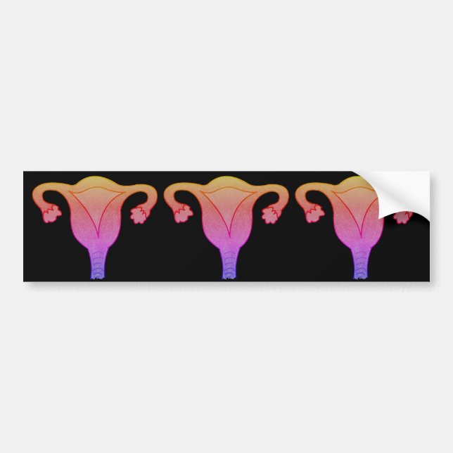 Para Coche Pegatina de útero feminista (Frente)