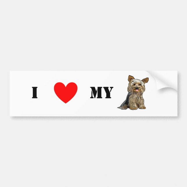 Para Coche Pegatina de Yorkies del amor (Frente)