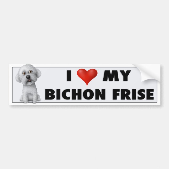 Para Coche Pegatina del amor de Bichon Frise (Frente)
