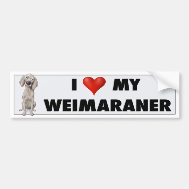 Para Coche Pegatina del amor de Weimaraner (Frente)
