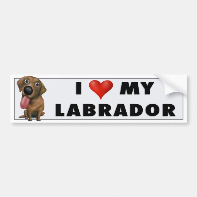 Para Coche Pegatina del amor del labrador retriever (Frente)