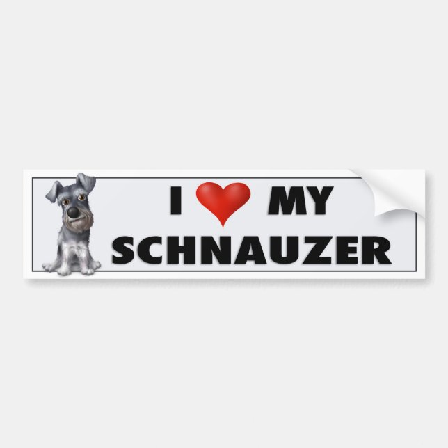 Para Coche Pegatina del amor del Schnauzer (Frente)