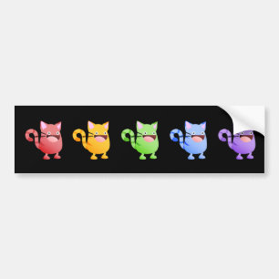 Para Coche Pegatina del arco iris de la despedida del gatito