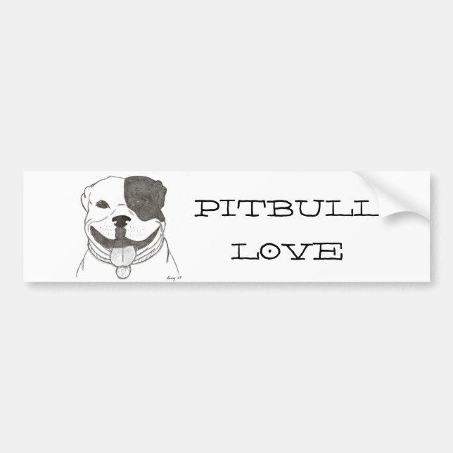 Para Coche Pegatina del parachoques de amor de Pitbull (Frente)