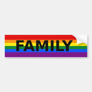 Para Coche Pegatina del parachoques de arco iris familiar