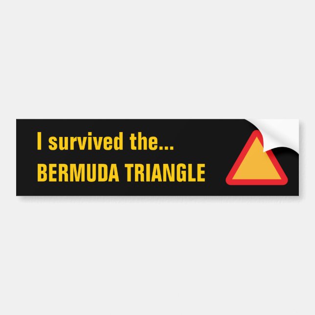 Para Coche Pegatina del parachoques de BERMUDA TRIANGLE (negr (Frente)
