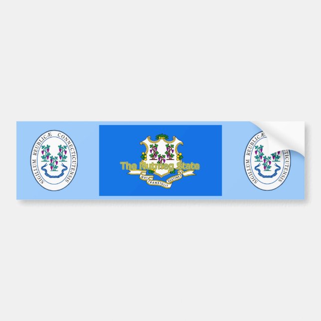 Para Coche Pegatina del parachoques de Connecticut (Frente)