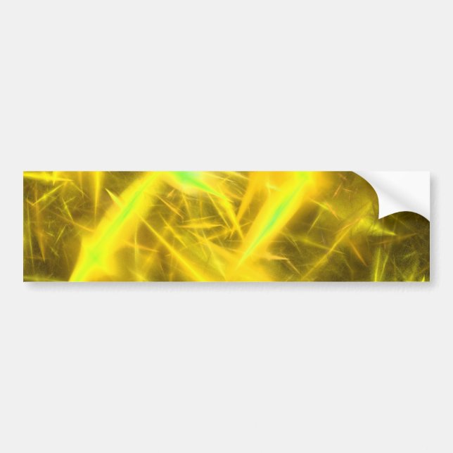 Para Coche Pegatina del parachoques de fondo fractal amarillo (Frente)