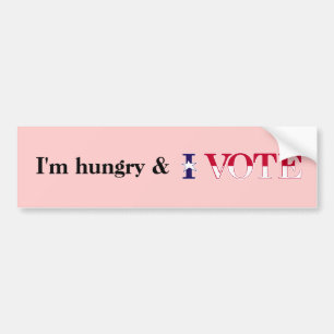 Para Coche Pegatina del parachoques de Hungry Vote