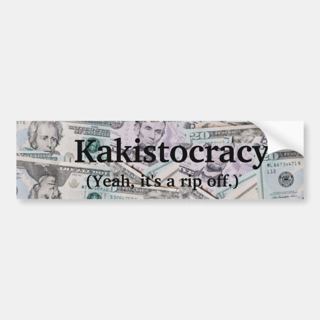 Para Coche Pegatina del parachoques de Kakistocracy (Frente)