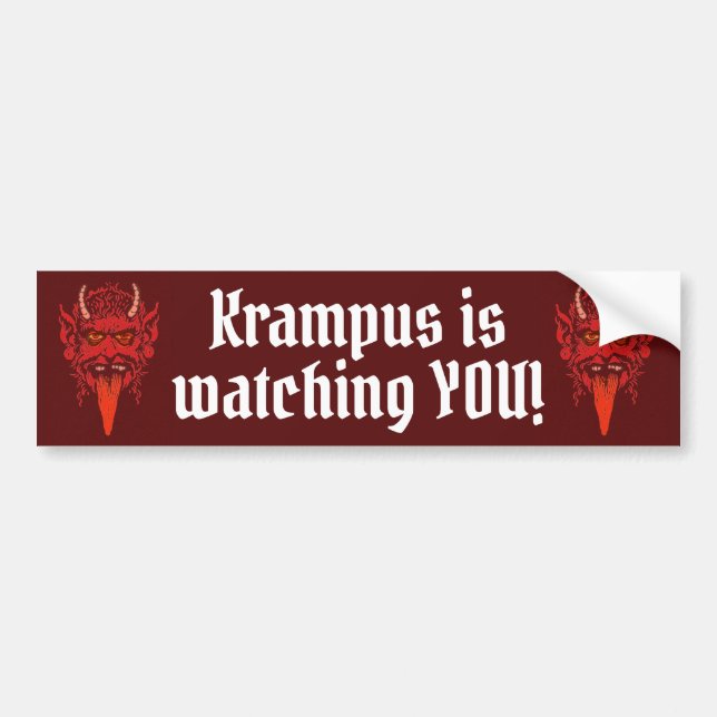 Para Coche Pegatina del parachoques de Krampus (Frente)
