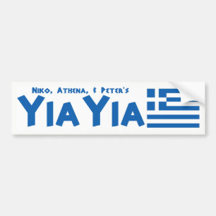 Para Coche Pegatina del parachoques de la bandera griega YIAY
