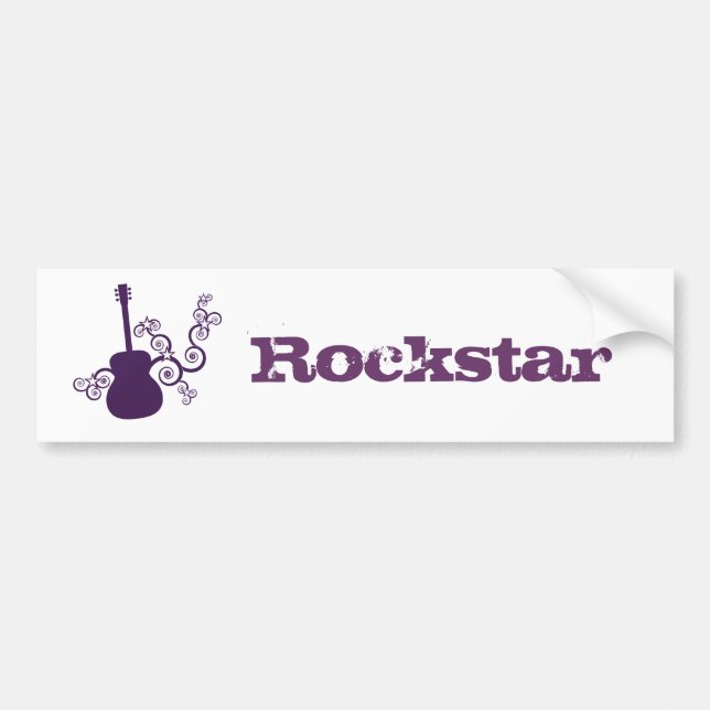 Para Coche Pegatina del parachoques de la guitarra de Rocksta (Frente)